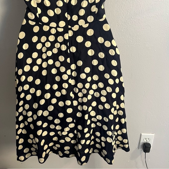 Geary Roark Navy and Cream Polka Dot Dress with Bow Size 4 - Picture 6 of 16